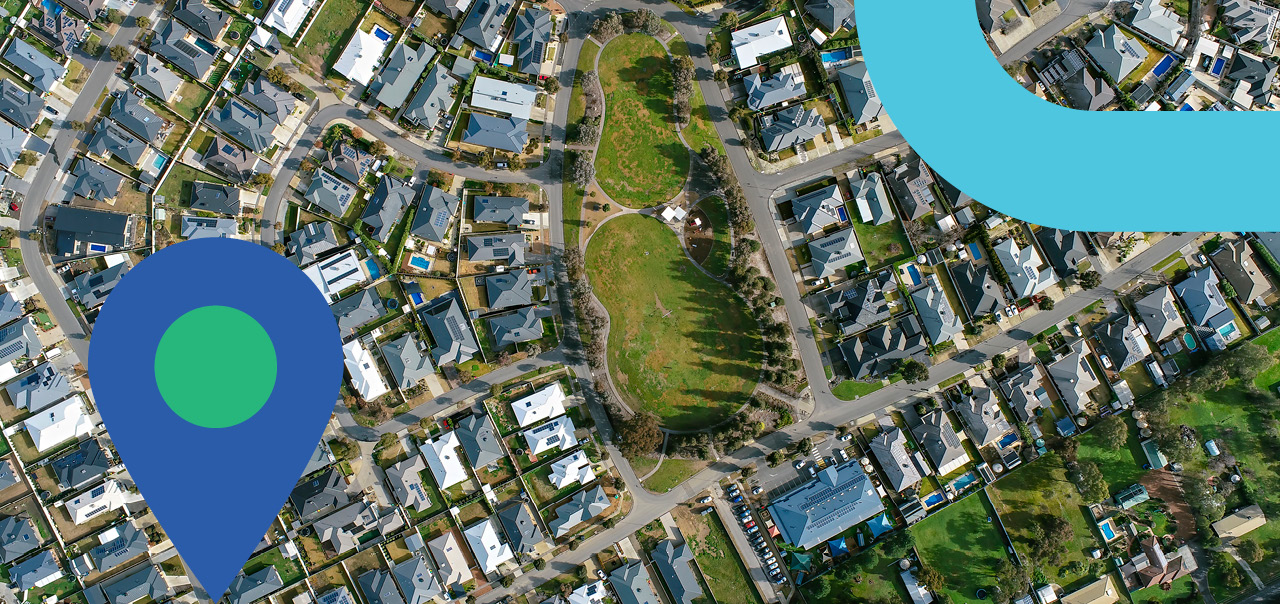 Photo of a neighbourhood from above